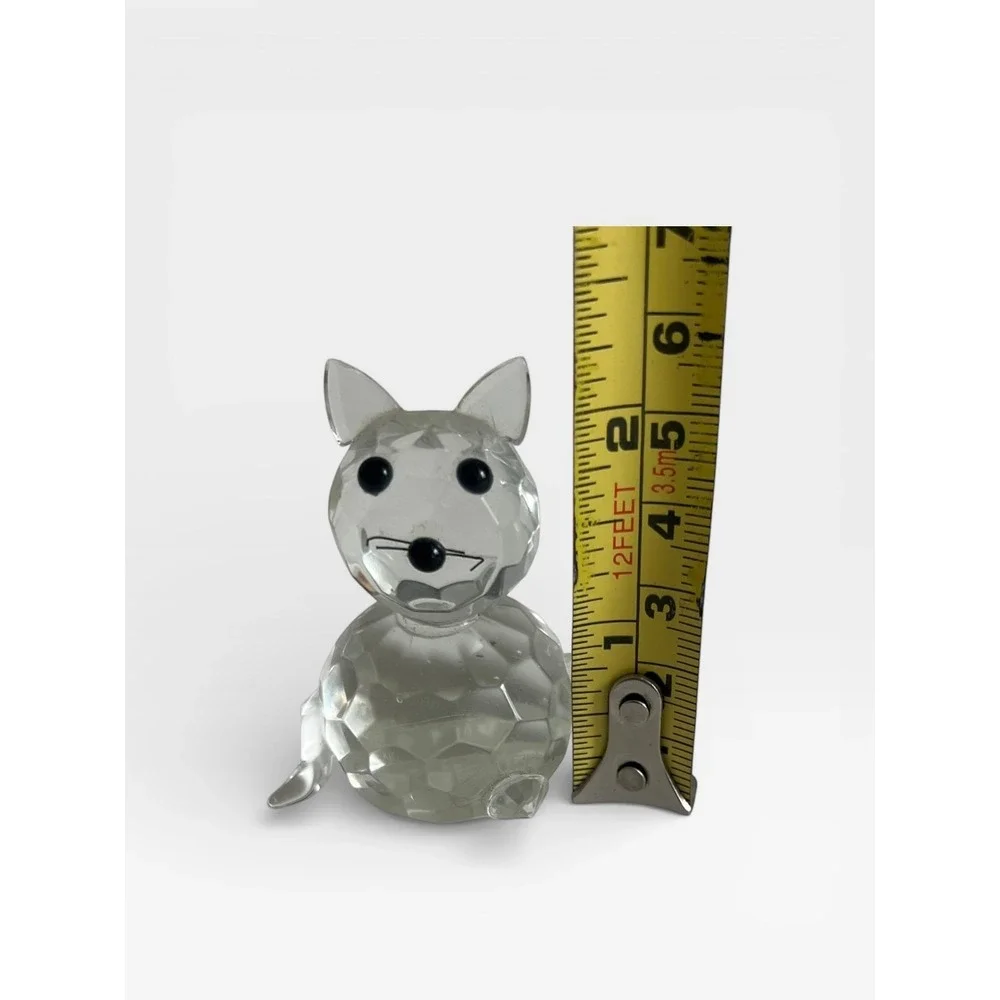 Faceted Crystal Glass Cat Figurine Collectible Prism Decor‎ 2